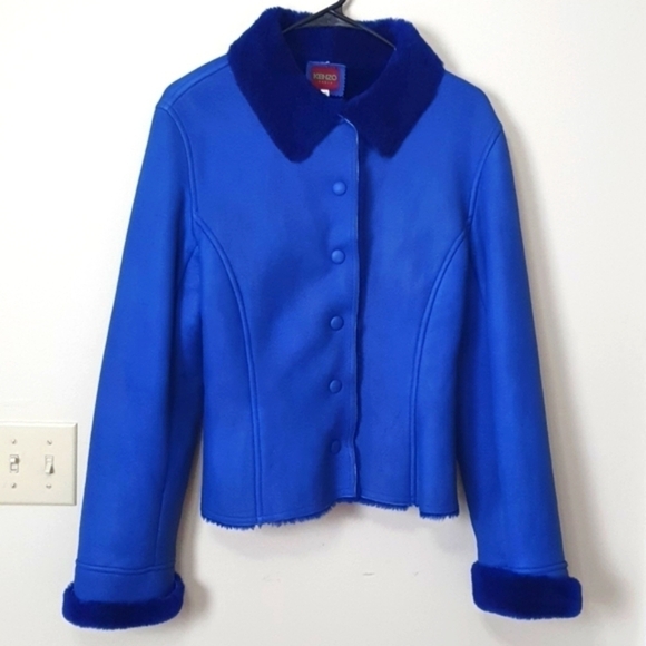 Vintage KENZO Paris Shearling Leather Sheepskin Jacket - Picture 3 of 13